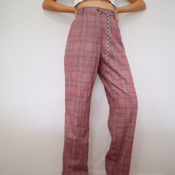 Brandy Melville Pants - *Rare* Brandy Melville Plaid Pink Valentina Pants